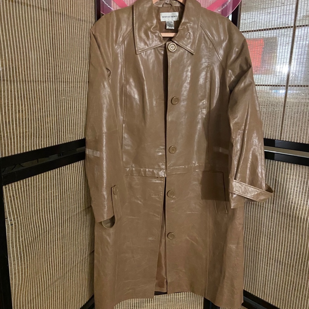 Trench/Cropped Leather Jacket, worn once.